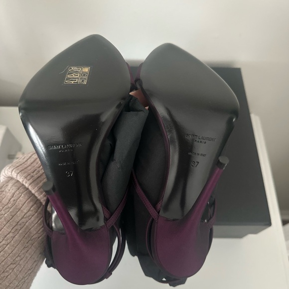 Saint Laurent Purple dive Satin sandals 37 - Picture 6 of 7